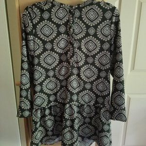 Loft Outlet Geometric Long Sleeve Casual Dress - M